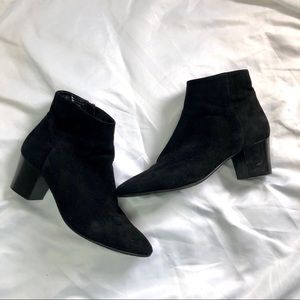 Black Faux Suede Ankle Boots